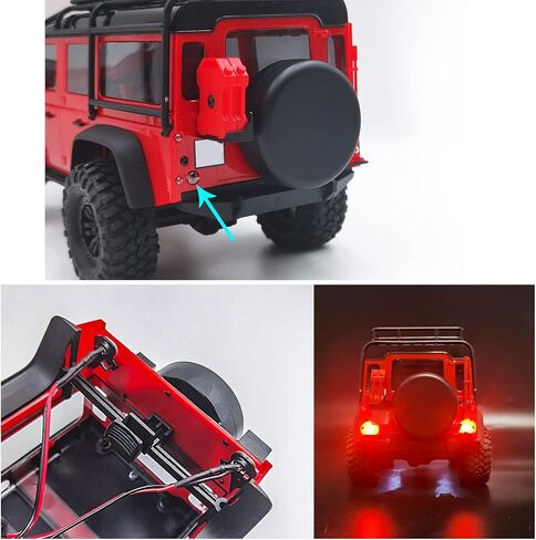 ARFIOWWY 1 Set الجبهة والخلفية الأضواء ضوء مجموعة LED المصباح الخلفي ل 1/18 TRX TRX4-M RC قطع غيار السيارات in Kuwait