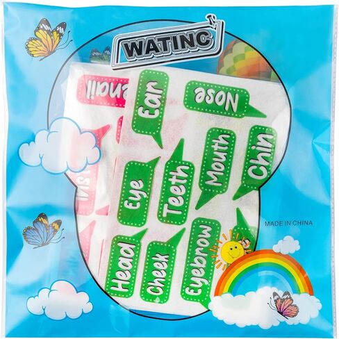WATINC 35 قطعة من أجزاء الجسم، مجموعة لوحة القصة التعليمية لمرحلة ما قبل المدرسة، تعليم الأعضاء البشرية، تعليم رواية القصص، التعلم المبكر، مجموعة اللعب التفاعلية، هدية معلقة على الحائط للأطفال الصغار، 41 × 30 بوصة in Kuwait