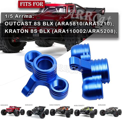 ARRCat لـ Arrma 1/5 KRATON 8S BLX، أجزاء ترقية Outcast 8S BLX، قطعتان من أذرع المفصل الأمامية من الألومنيوم ترقيات أجزاء القفز لـ 1/5 Arrma Outcast/KRATON 8S BLX، استبدل ARA330558، أزرق داكن (أمامي) in Kuwait