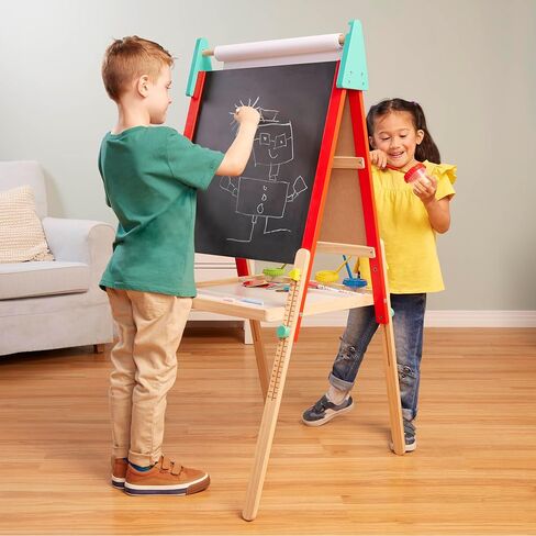 Battat –Wooden Art Easel All in 1– Art Toys for Toddlers & Kids – Creative Toys – Chalkboard & Magnetic White Board – Ages 3 + – Creation Station Art Easel in Saudi Arabia