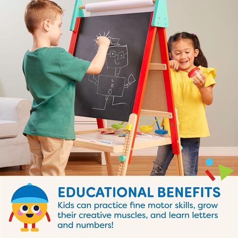 Battat –Wooden Art Easel All in 1– Art Toys for Toddlers & Kids – Creative Toys – Chalkboard & Magnetic White Board – Ages 3 + – Creation Station Art Easel in Saudi Arabia