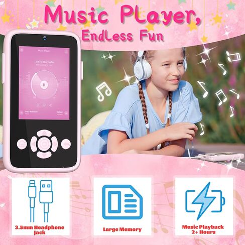 ANJUU Kids Camera Phone للفتيات، لعبة كاميرا سيلفي للأطفال، كاميرا فيديو للأطفال 1080P للأطفال الصغار، هدايا عيد الميلاد للأطفال من سن 3 إلى 8 سنوات مع بطاقة SD 32 جيجا - وردي in Kuwait