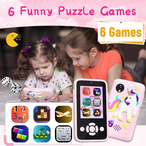 ANJUU Kids Camera Phone للفتيات، لعبة كاميرا سيلفي للأطفال، كاميرا فيديو للأطفال 1080P للأطفال الصغار، هدايا عيد الميلاد للأطفال من سن 3 إلى 8 سنوات مع بطاقة SD 32 جيجا - وردي in Kuwait