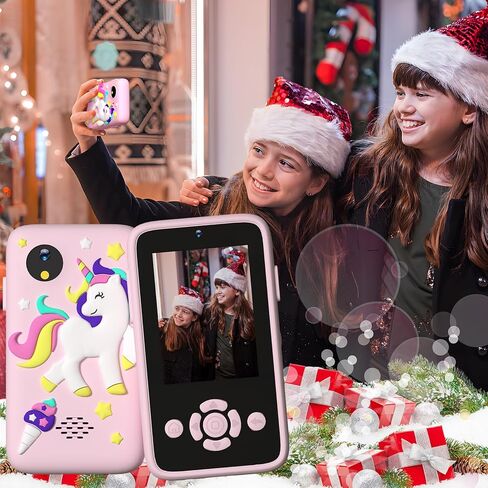 ANJUU Kids Camera Phone للفتيات، لعبة كاميرا سيلفي للأطفال، كاميرا فيديو للأطفال 1080P للأطفال الصغار، هدايا عيد الميلاد للأطفال من سن 3 إلى 8 سنوات مع بطاقة SD 32 جيجا - وردي in Kuwait