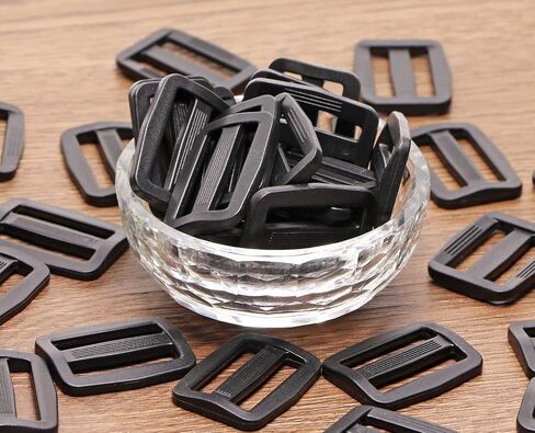 Shapenty 50PCS Black Plastic Tri-Glide Slides Button Bulk Adjustable Webbing Triglides Slider Buckle for Belt Backpack and Bags (Black, 1 Inch) in Saudi Arabia