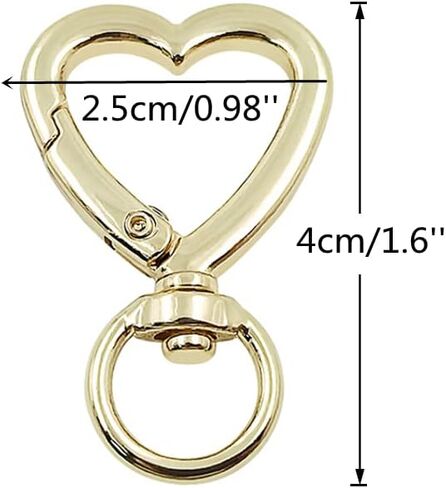 HAN SHENG 30 Pcs Metal Heart Shape Keychain DIY Creative Design Hanging Buckle Key Ring Spring Snap Keychain Clip Hanging Buckle Key Chains Accessories (Silver) in Kuwait