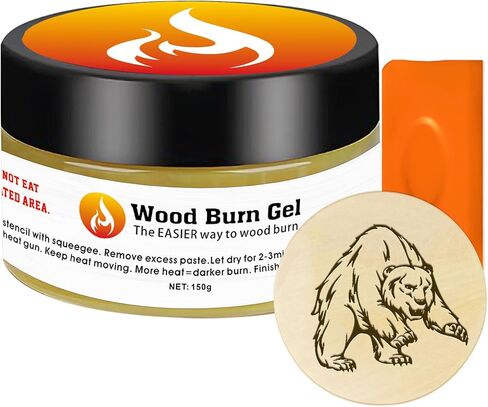 معجون حرق الخشب، معجون حرق الخشب للخشب، جل حرق الخشب 118 مل مع ملعقة للحرف اليدوية والرسم والفنون اليدوية، اصنع فنًا جميلاً في دقائق، أضف طابعًا شخصيًا على حرفتك! in Kuwait