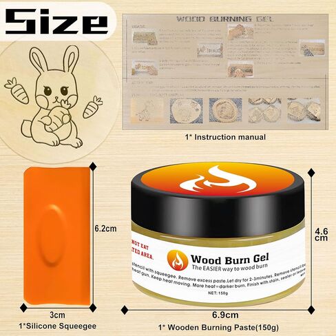 معجون حرق الخشب، معجون حرق الخشب للخشب، جل حرق الخشب 118 مل مع ملعقة للحرف اليدوية والرسم والفنون اليدوية، اصنع فنًا جميلاً في دقائق، أضف طابعًا شخصيًا على حرفتك! in Kuwait