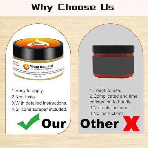 معجون حرق الخشب، معجون حرق الخشب للخشب، جل حرق الخشب 118 مل مع ملعقة للحرف اليدوية والرسم والفنون اليدوية، اصنع فنًا جميلاً في دقائق، أضف طابعًا شخصيًا على حرفتك! in Kuwait