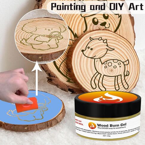 معجون حرق الخشب، معجون حرق الخشب للخشب، جل حرق الخشب 118 مل مع ملعقة للحرف اليدوية والرسم والفنون اليدوية، اصنع فنًا جميلاً في دقائق، أضف طابعًا شخصيًا على حرفتك! in Kuwait