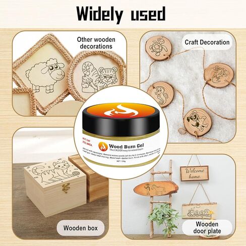معجون حرق الخشب، معجون حرق الخشب للخشب، جل حرق الخشب 118 مل مع ملعقة للحرف اليدوية والرسم والفنون اليدوية، اصنع فنًا جميلاً في دقائق، أضف طابعًا شخصيًا على حرفتك! in Kuwait