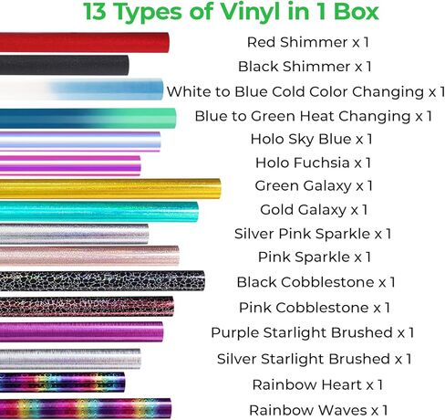 Holographic Sparkle Vinyl, 20 Pack 12" x 10" Removable Vinyl Sheets, Holographic Opal Vinyl Bundle with 2 Transfer Tapes, Holographic Adhesive Vinyl for Decor Stickers, Party Decoration in Kuwait