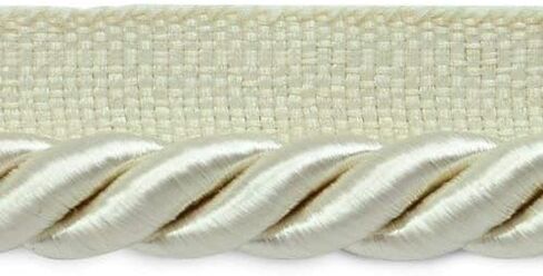 Trims by the Yard Hilda 3/8" Twisted Lip Cord Trim, Ivory (5 Yard Cut) in Kuwait