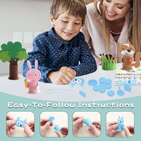 Coola Crafts للأطفال الذين تتراوح أعمارهم بين 4-8 سنوات، 8 قطع من الحرف اليدوية للأطفال الصغار، مجموعة الحرف الحيوانية بما في ذلك الثعلب / الخنفساء / القنفذ / الأرنب / الشجرة / السنجاب / البومة / الفطر، مجموعة الفنون والحرف للأطفال الذين تتراوح أعمارهم بي in Kuwait