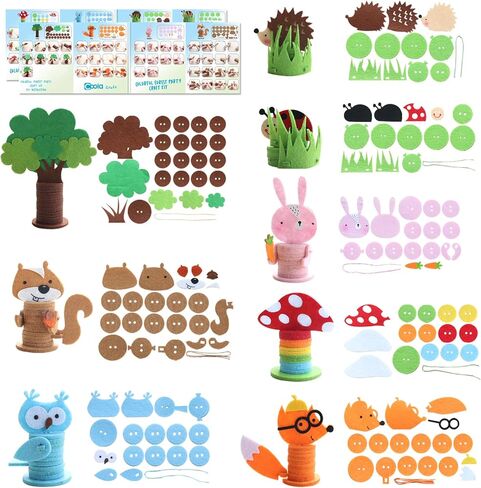 Coola Crafts للأطفال الذين تتراوح أعمارهم بين 4-8 سنوات، 8 قطع من الحرف اليدوية للأطفال الصغار، مجموعة الحرف الحيوانية بما في ذلك الثعلب / الخنفساء / القنفذ / الأرنب / الشجرة / السنجاب / البومة / الفطر، مجموعة الفنون والحرف للأطفال الذين تتراوح أعمارهم بي in Kuwait