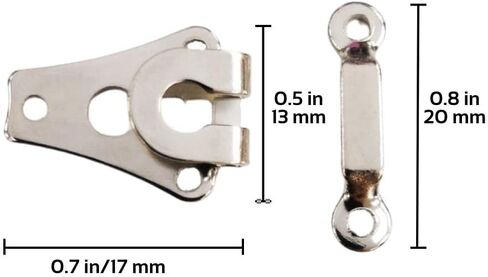 Lakesstory 12 set Heavy-Duty Pant Hook & Eye Nickel Sewing Set Clothig Fixing Tools Hooks and Eyes Closure for Bra Trousers Skirt Dress in Kuwait