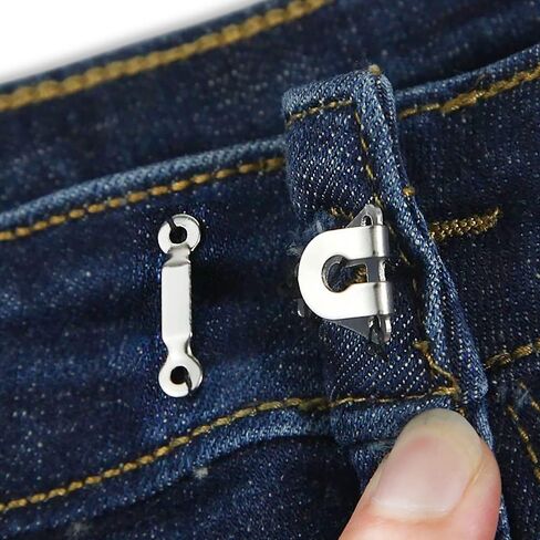 Lakesstory 12 set Heavy-Duty Pant Hook & Eye Nickel Sewing Set Clothig Fixing Tools Hooks and Eyes Closure for Bra Trousers Skirt Dress in Kuwait