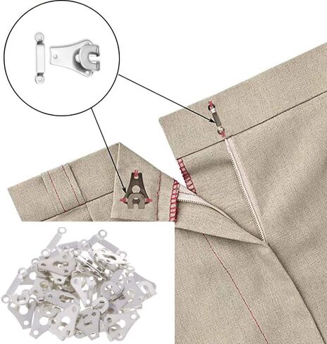Lakesstory 12 set Heavy-Duty Pant Hook & Eye Nickel Sewing Set Clothig Fixing Tools Hooks and Eyes Closure for Bra Trousers Skirt Dress in Kuwait