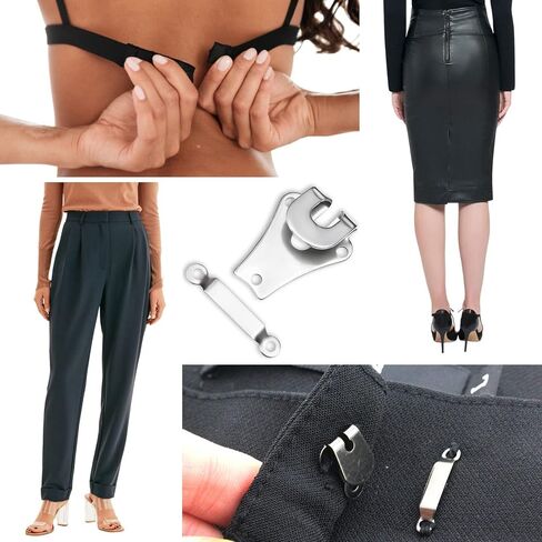 Lakesstory 12 set Heavy-Duty Pant Hook & Eye Nickel Sewing Set Clothig Fixing Tools Hooks and Eyes Closure for Bra Trousers Skirt Dress in Kuwait