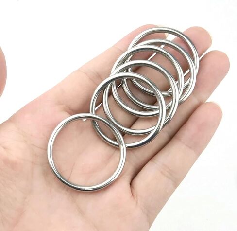 Hamineler 30 PCS Welded Stainless Steel O-Ring Welded Round Rings for Camping Belt, Dog Leashes, Luggage Accessories (3mm×15mm ID) in Kuwait