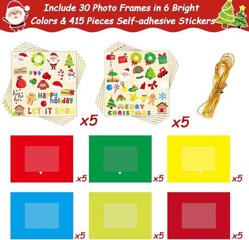 30 حزمة من مجموعات أدوات إطار صورة عيد الميلاد للأطفال لقضاء العطلات DIY الحرفية حلوى الزنجبيل وسانتا الرنة عيد الميلاد فن لصالح أنشطة الألعاب في الفصل الدراسي المنزلي in Kuwait