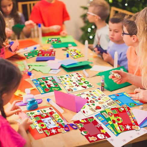 30 حزمة من مجموعات أدوات إطار صورة عيد الميلاد للأطفال لقضاء العطلات DIY الحرفية حلوى الزنجبيل وسانتا الرنة عيد الميلاد فن لصالح أنشطة الألعاب في الفصل الدراسي المنزلي in Kuwait