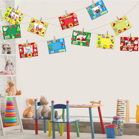 30 حزمة من مجموعات أدوات إطار صورة عيد الميلاد للأطفال لقضاء العطلات DIY الحرفية حلوى الزنجبيل وسانتا الرنة عيد الميلاد فن لصالح أنشطة الألعاب في الفصل الدراسي المنزلي in Kuwait
