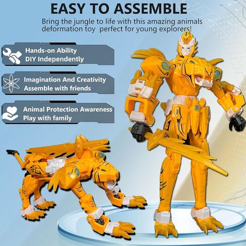 Animal Transforming Robot Toys Leopard Action Figure forKids Ages 6-10 in Kuwait