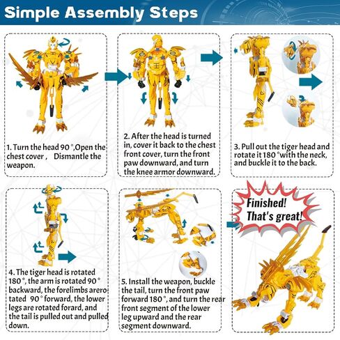 Animal Transforming Robot Toys Leopard Action Figure forKids Ages 6-10 in Kuwait