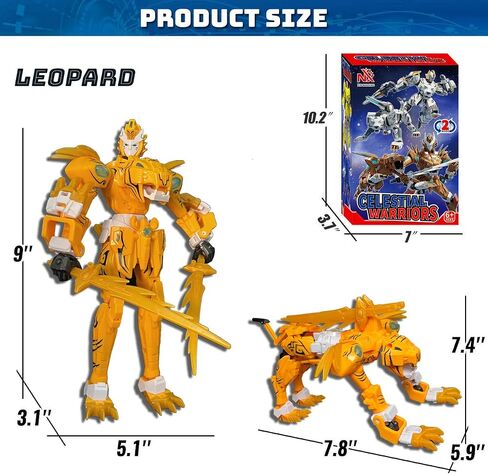 Animal Transforming Robot Toys Leopard Action Figure forKids Ages 6-10 in Kuwait