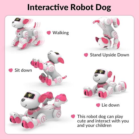 STEMTRON Remote Control Robot Dog Toy for Kid, Programmable Robotic Puppy, Interactive Robotic Dog Gift, Follow & Touch Function Robo Dog with Music in Kuwait