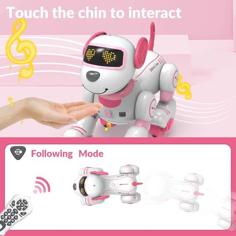 STEMTRON Remote Control Robot Dog Toy for Kid, Programmable Robotic Puppy, Interactive Robotic Dog Gift, Follow & Touch Function Robo Dog with Music in Kuwait