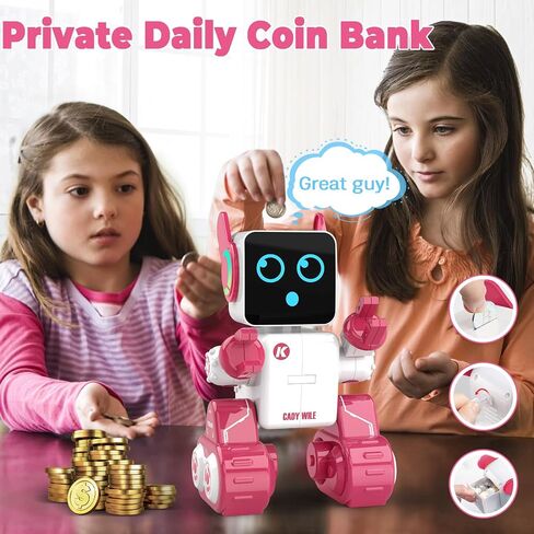 ألعاب روبوت OKK للأطفال، روبوت للتحكم عن بعد والتطبيقات، ألعاب تفاعلية قابلة للبرمجة مع بنك للعملات المعدنية، روبوت تعليمي ذكي مع LED وصينية، هدية روبوت راقص للأولاد والبنات (أبيض) in Kuwait