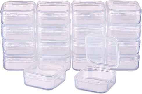 BENECREAT 12 Pack 3.5x2.4x1.2 Inches Rectangular Clear Plastic Bead Storage Box with Lid for Small Items and Crafts in Kuwait
