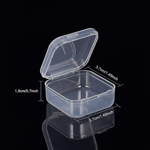 BENECREAT 12 Pack 3.5x2.4x1.2 Inches Rectangular Clear Plastic Bead Storage Box with Lid for Small Items and Crafts in Kuwait