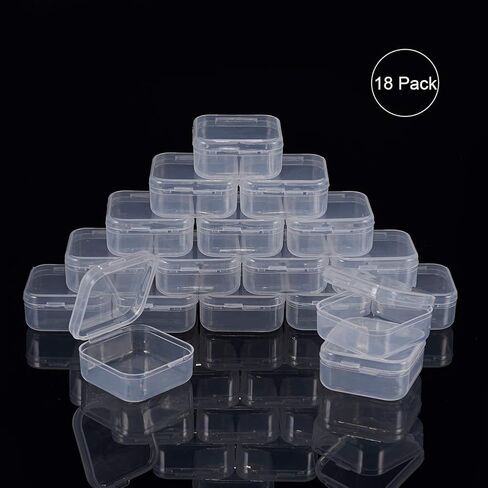 BENECREAT 12 Pack 3.5x2.4x1.2 Inches Rectangular Clear Plastic Bead Storage Box with Lid for Small Items and Crafts in Kuwait