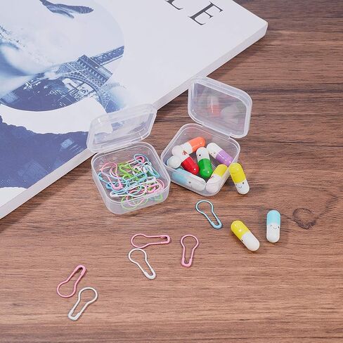 BENECREAT 12 Pack 3.5x2.4x1.2 Inches Rectangular Clear Plastic Bead Storage Box with Lid for Small Items and Crafts in Kuwait