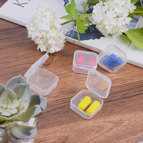 BENECREAT 12 Pack 3.5x2.4x1.2 Inches Rectangular Clear Plastic Bead Storage Box with Lid for Small Items and Crafts in Kuwait