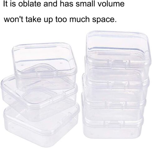 Duo&Gole 12 قطعة من حاويات تخزين الخرز البلاستيكي الشفاف مع أغطية قابلة للطي للعناصر حبوب منع الحمل نتائج المجوهرات حبة صغيرة (2.2 × 2.2 × 0.82 بوصة) in Kuwait