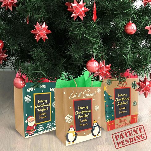 PURPLE LADYBUG 7 Brown Easter Gift Bags Medium Size with Handles – Personalized Teacher Appreciation Gift Bags & Tissue Paper Set – Sight Smell Touch Taste Sound Thank You Gift Bags in Kuwait