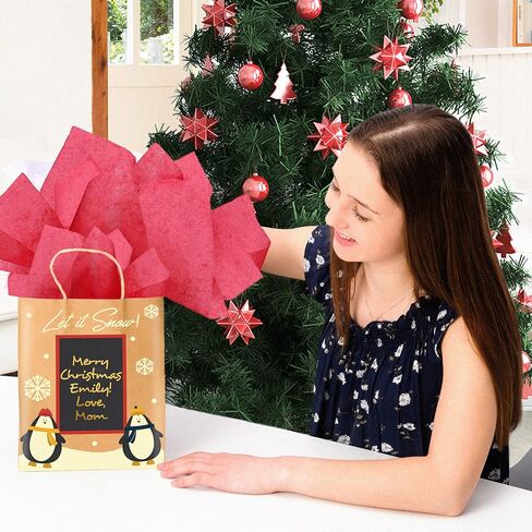 PURPLE LADYBUG 7 Brown Easter Gift Bags Medium Size with Handles – Personalized Teacher Appreciation Gift Bags & Tissue Paper Set – Sight Smell Touch Taste Sound Thank You Gift Bags in Kuwait