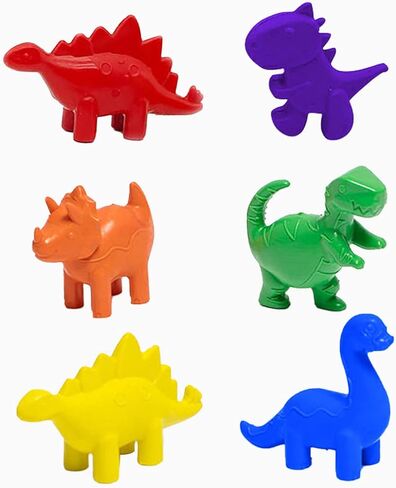 6 PC DINOSAUR SHAPE CRAYONS, DINOSAUR PARTY FAVORS, CRAYONS FOR KIDS AGES 2-4 4-8, NON-TOXIC BIG TODDLER CRAYONS, GIRL BOY DINOSAUR SCHOOL SUPPLIES, DINO CRAFT GIFT, BIRTHDAY DECORATIONS, MINI FIGURES in Kuwait