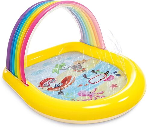 Intex 57156EP 22-Gallon Inflatable Outdoor Rainbow Arch Kids Spray Swimming Pool for Toddlers Ages 2 & Up in Saudi Arabia