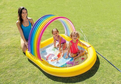 Intex 57156EP 22-Gallon Inflatable Outdoor Rainbow Arch Kids Spray Swimming Pool for Toddlers Ages 2 & Up in Saudi Arabia