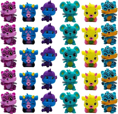 هايستايل مجموعة دمى حيوانات اليفة مصغرة مكونة من 30 قطعة، زينة كعكة انيمي ملونة، مجسمات حيوانات لطيفة من بلاستيك PVC in Kuwait