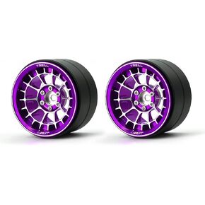 Treal Aluminium 2.2 Beadlock Wheels Rims(2) pcs Fit RC Crawler Mud Truck 2.2 Tires (Purple) in Kuwait