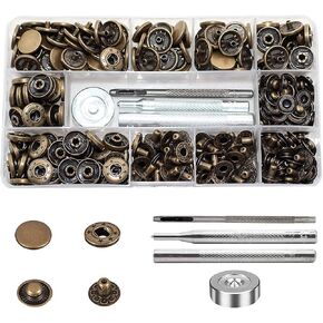 80 Sets Leather Snap Fasteners Kit, BetterJonny 15mm Metal Snap Buttons Heavy Duty Press Studs with 4 Setter Tools for Clothes Bracelet Jackets Jeans 4 Color in Saudi Arabia