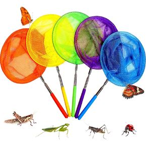 Kids Telescopic Butterfly Fishing Nets for Kids Catching Insect Net Outdoor Tools for Catching Bugs Fish Insect Ladybird, Extendable 34 Inches and Anti Slip Grip in Saudi Arabia