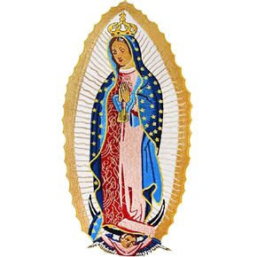 هاريني - رقع مطرزة بتصميم مريم العذراء مريم العذراء ماي ليدي اوف غوادالوبي، رقعة مطرزة على القمصان والحقائب وايقونة هاراجوكو للخياطة عليها. in Kuwait