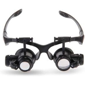 Magnifying Glass Jewelers Loupe Headband Magnifier 10X 15X 20X 25X Head Magnifying Glass LED Illumination Eyes Jewelry Magnifying Loupe Eyeglass Watchmaking Watch Repair Tools Magnifier Glasses in Kuwait